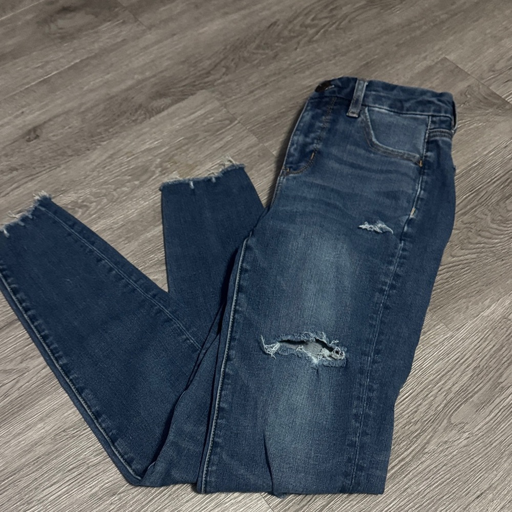 American Eagle Distressed Blue Women's Jean Jeggings Size 00